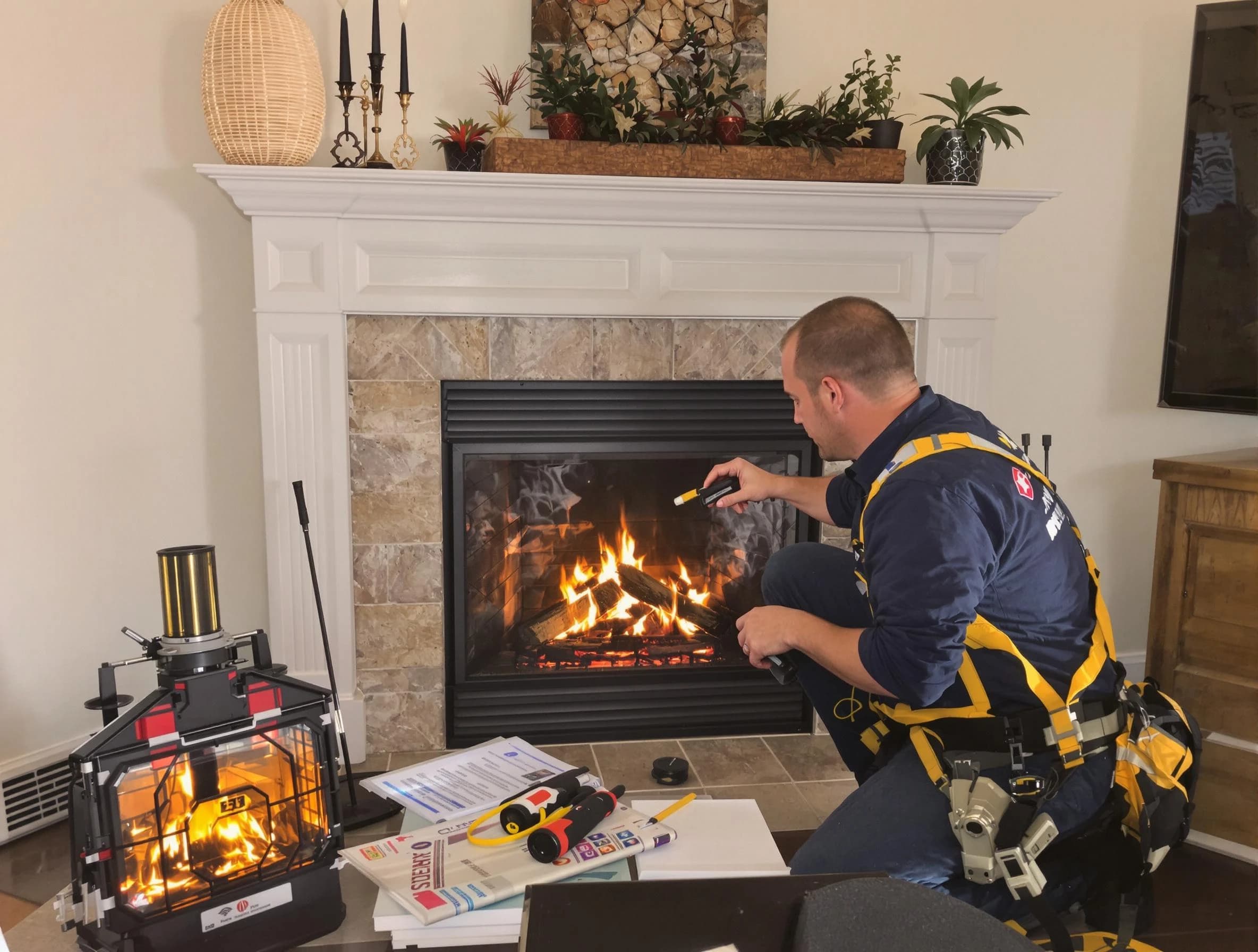 Safety-focused fireplace inspection by Worcester Chimney Sweep in Worcester, MA