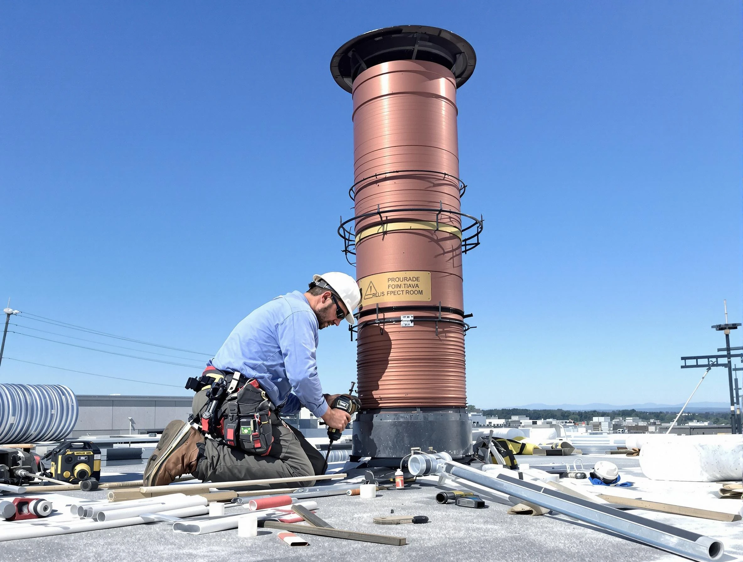 Installed chimney liner by Worcester Chimney Sweep in Worcester, MA