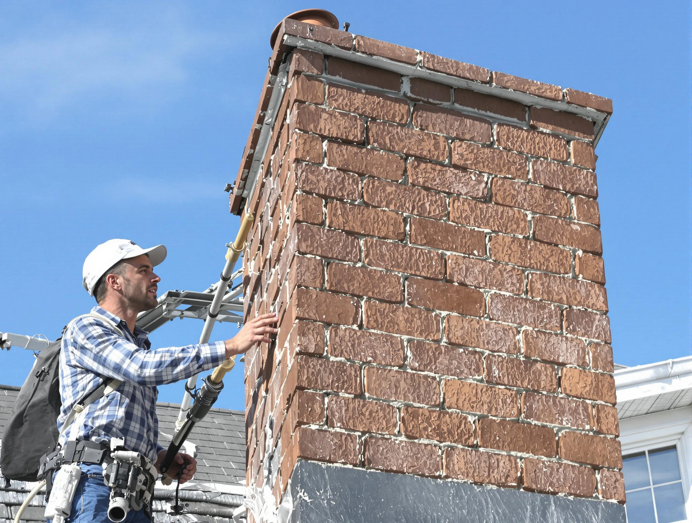Brickwork for a chimney rebuild by Worcester Chimney Sweep in Worcester, MA