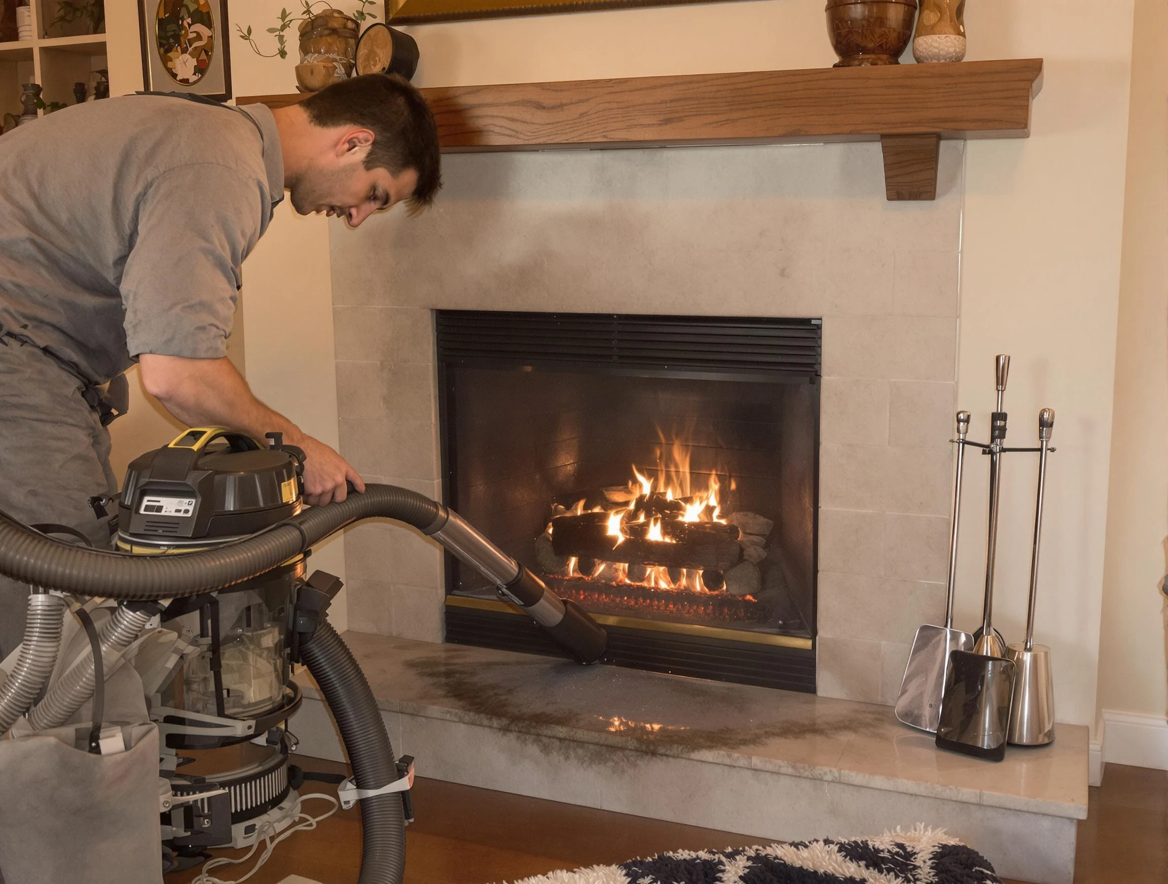 Routine fireplace upkeep by Worcester Chimney Sweep in Worcester, MA