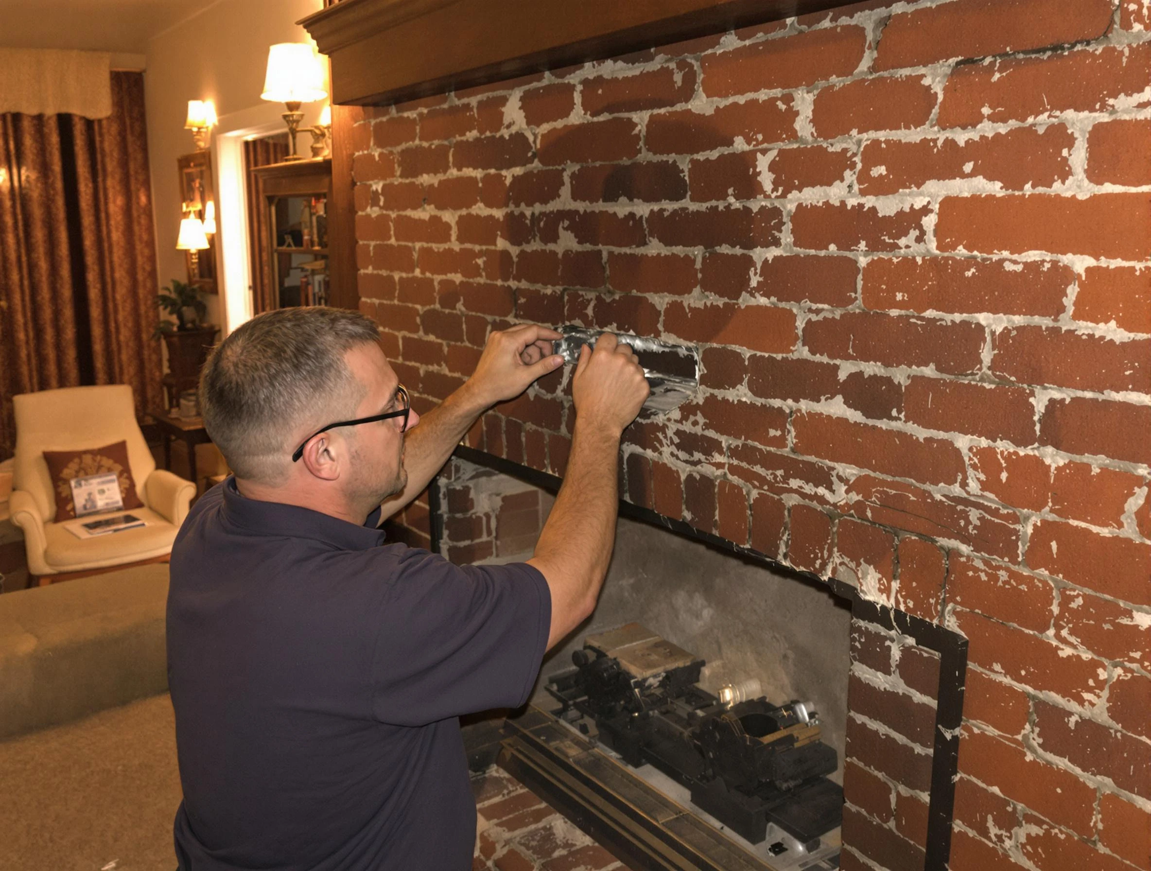 Worcester Chimney Sweep expert fixing a fireplace in Worcester, MA